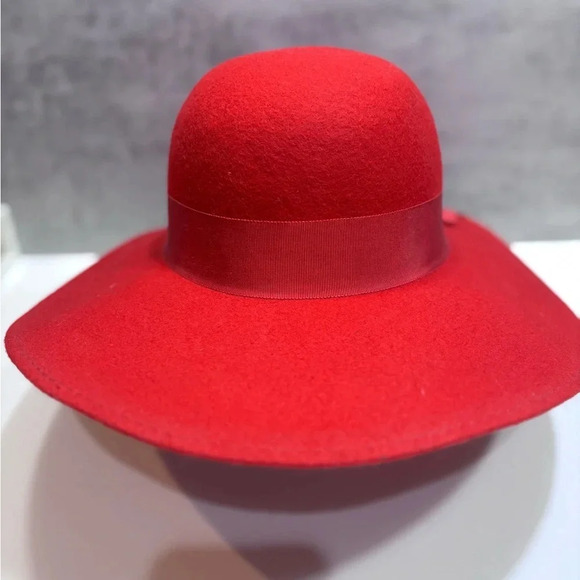 Red 100% Women’s Wool Hat Bonnet Fedora - Picture 4 of 8